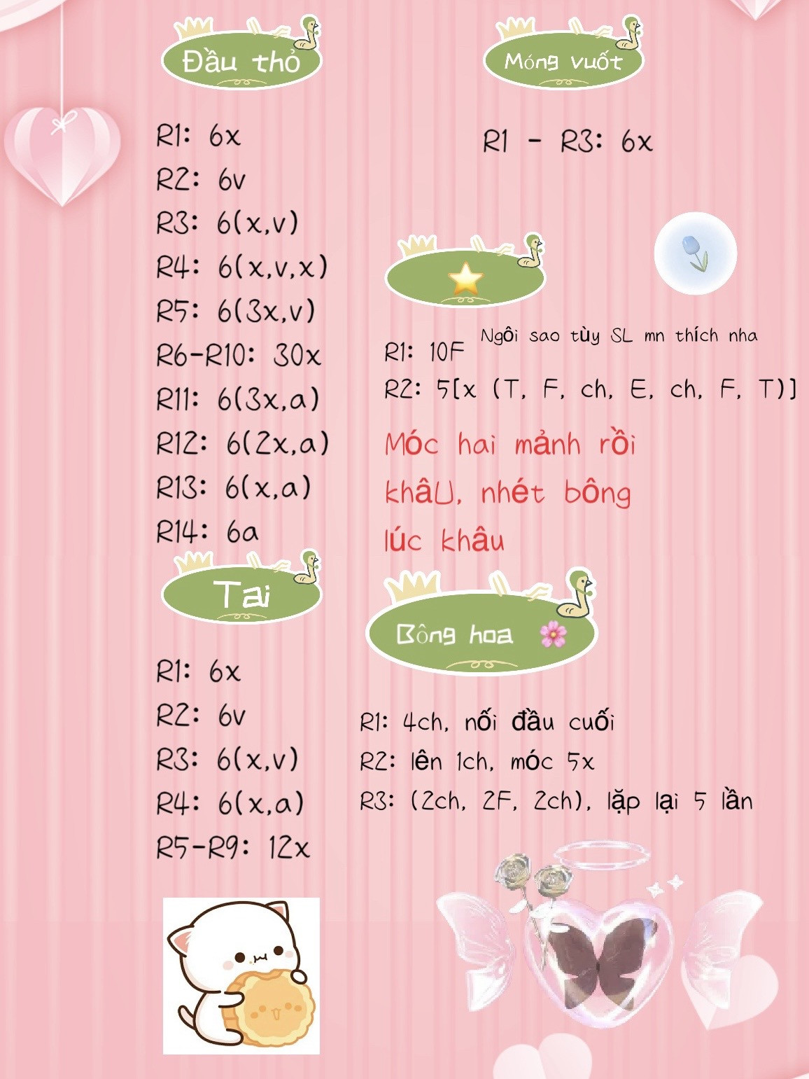 Móc len mặt trăng và thỏ dễ thương trang trí phòng