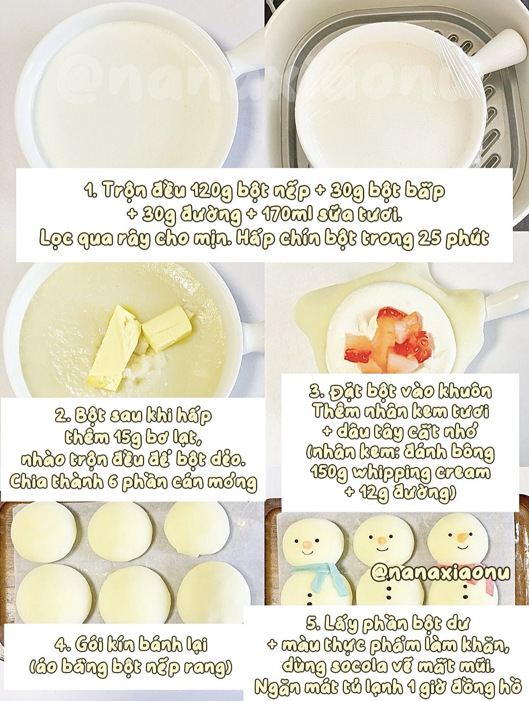 Mochi Người Tuyết Giáng Sinh Ngọt Ngào Đáng Yêu