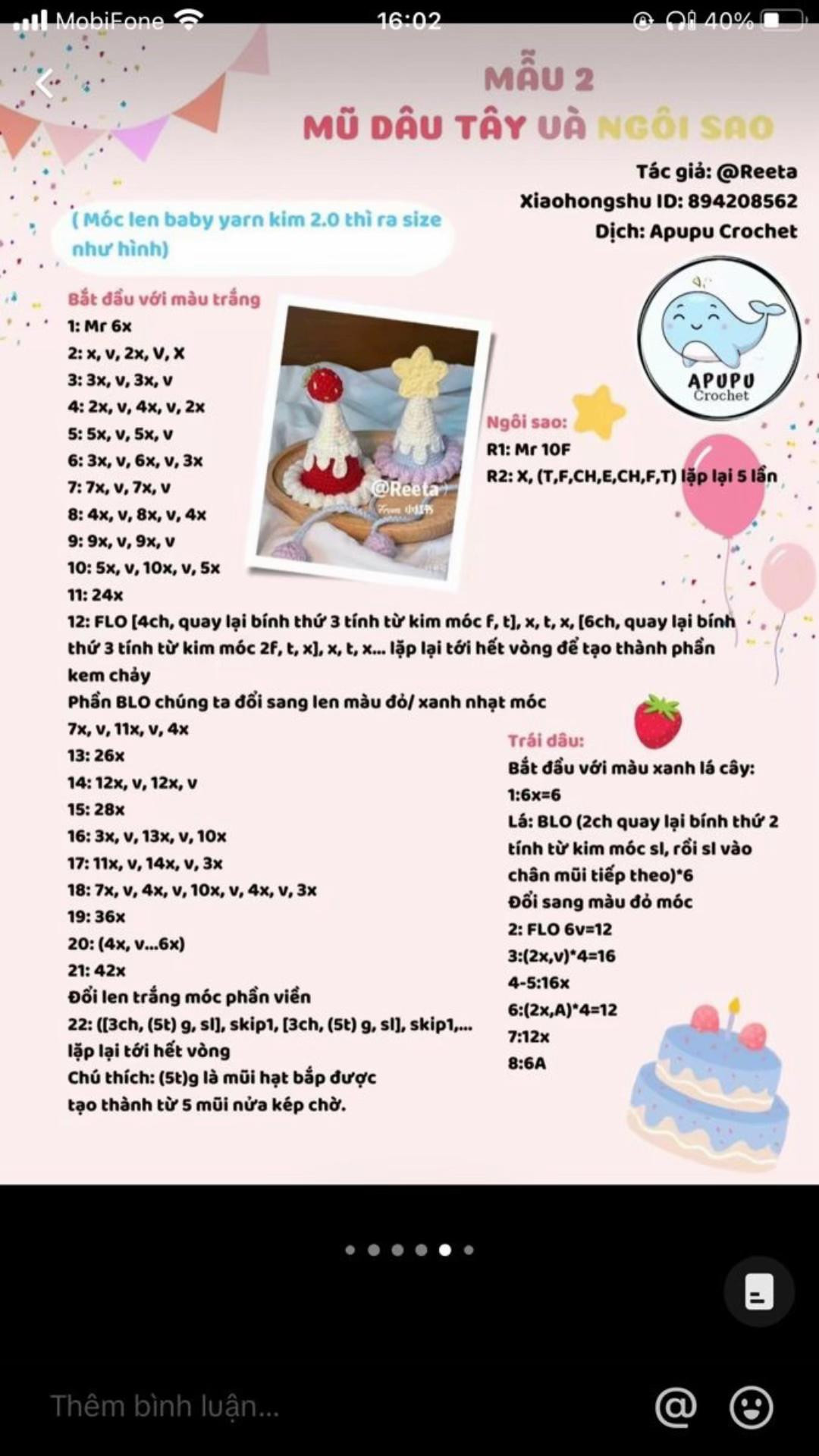 Mũ len móc tay hình ngôi sao cho tiệc sinh nhật