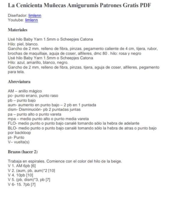 Muñeca de ganchillo con vestido azul - Patrón gratuito