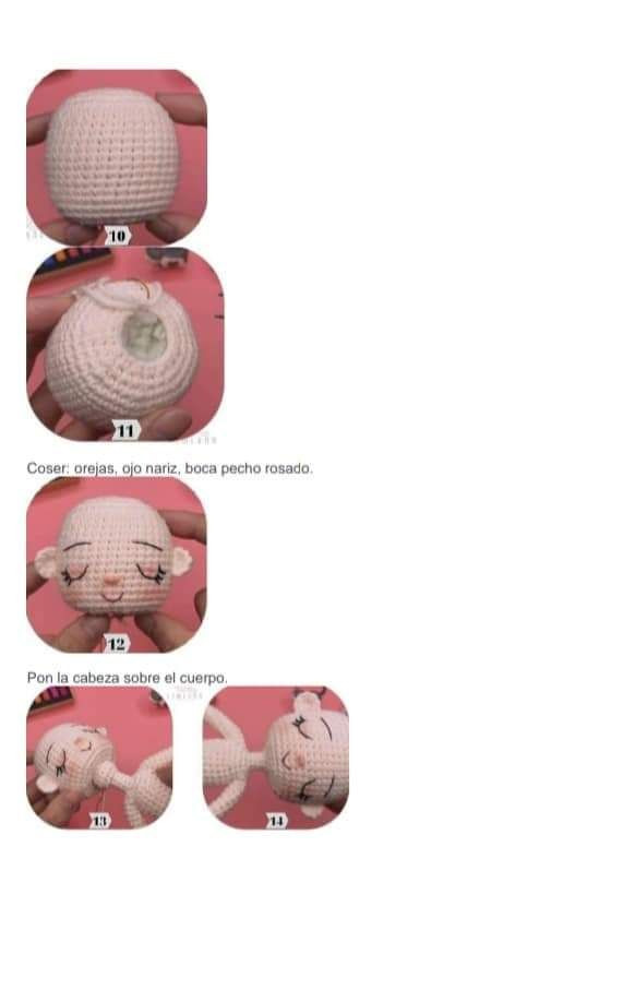 Muñeca de ganchillo con vestido azul - Patrón gratuito