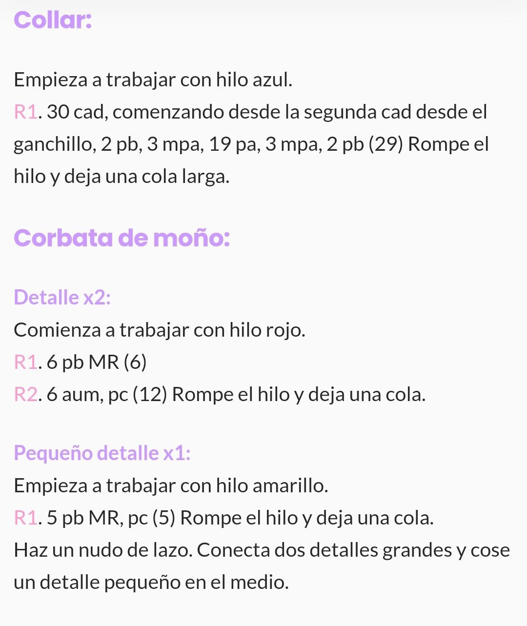 Muñeca de ganchillo inspirada en un personaje de anime