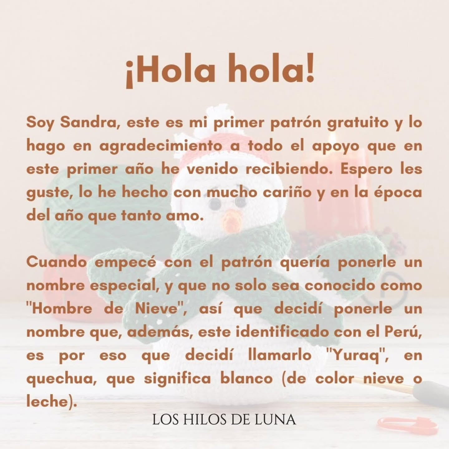 Muñeco de Nieve de Ganchillo con Bufanda y Gorro Navideño