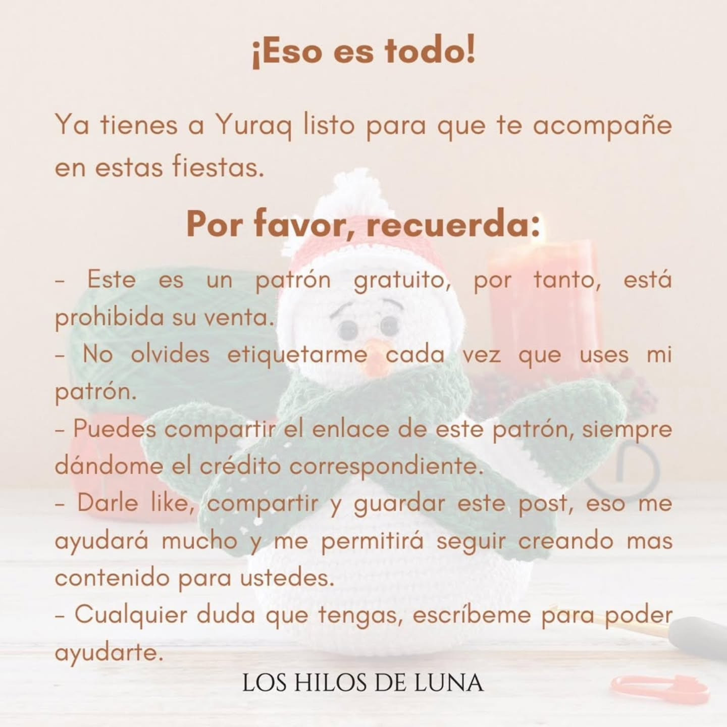 Muñeco de Nieve de Ganchillo con Bufanda y Gorro Navideño