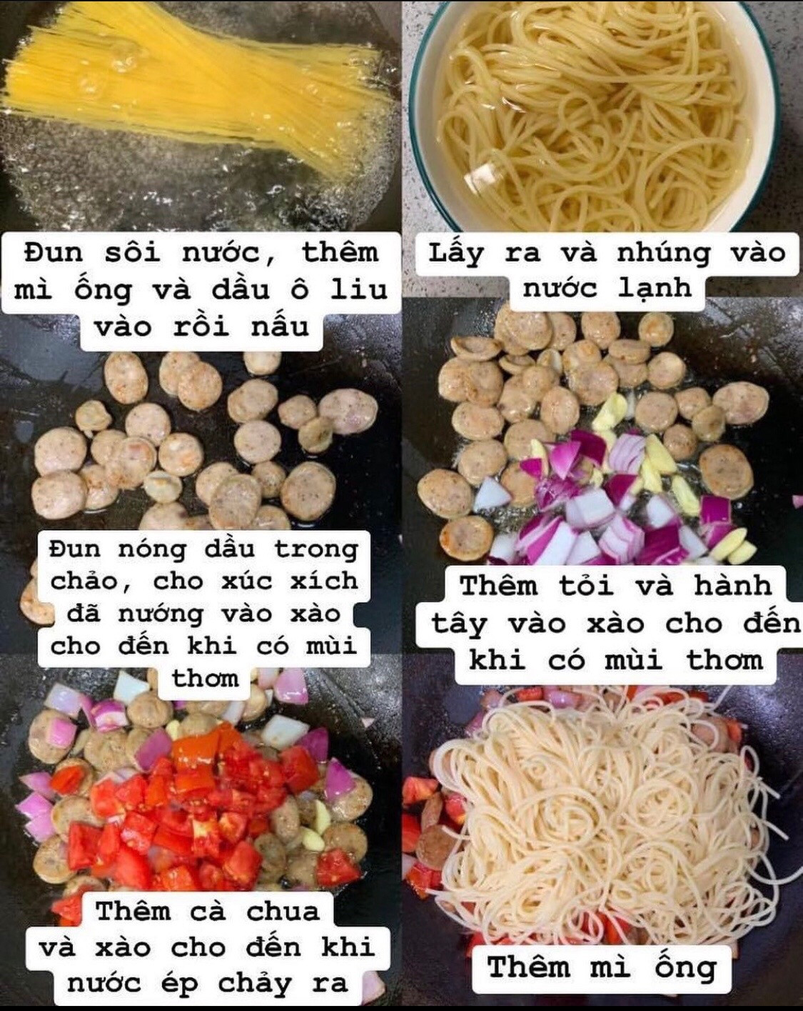 Mỳ Ý Xúc Xích Sốt Cà Chua Đậm Đà