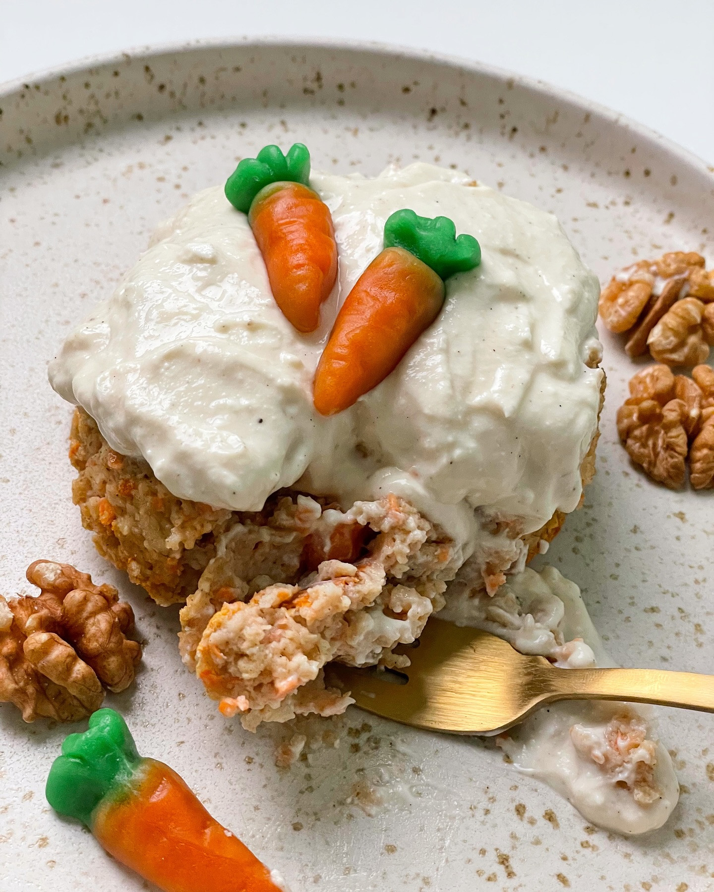 Nutritious Single Serve Carrot Cake with Cream Cheese Frosting