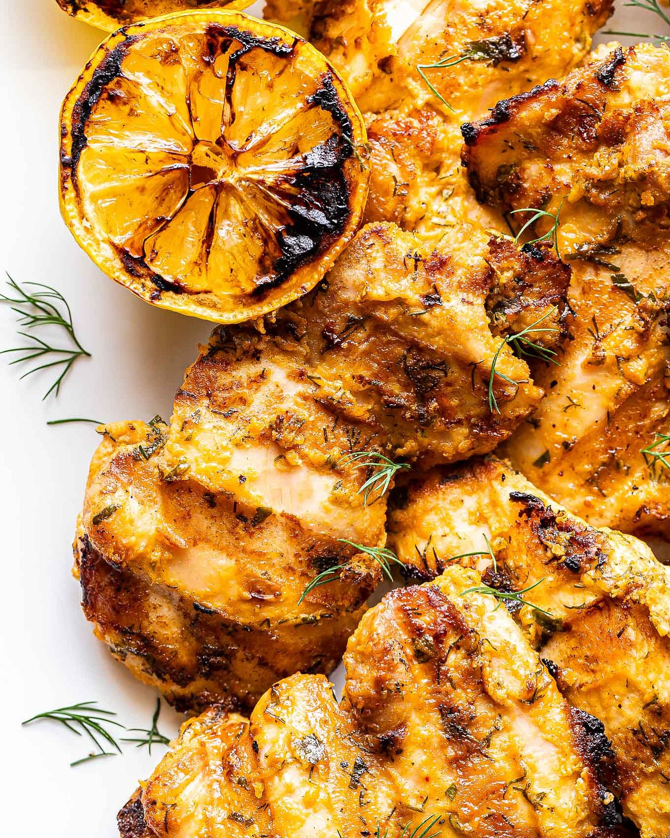 Nutty Tahini Grilled Chicken with Lemon Dill Rice