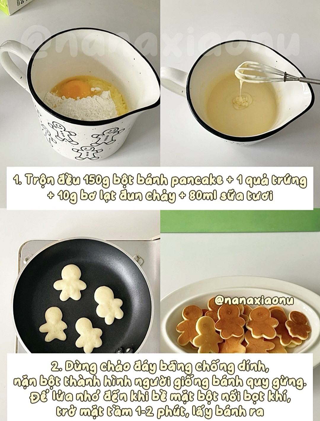 Pancake Giáng Sinh Hình Người Tuyết Ngọt Ngào