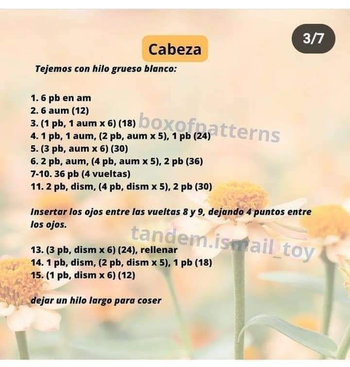 Patrón de amigurumi de corderito tierno y fácil de seguir