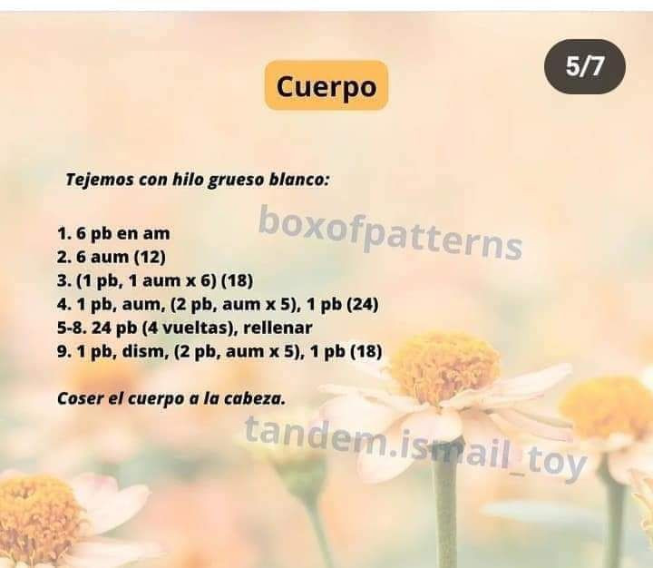 Patrón de amigurumi de corderito tierno y fácil de seguir