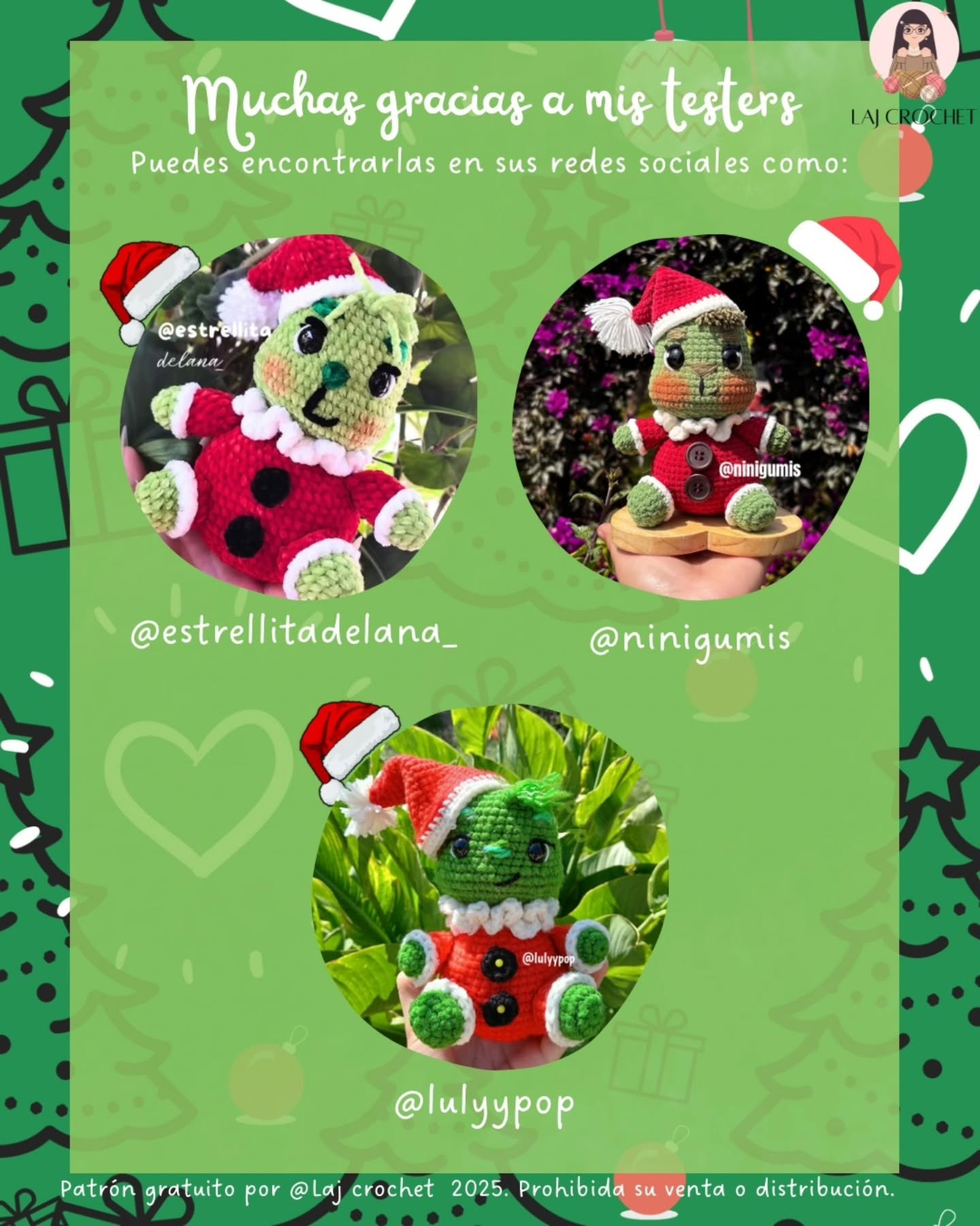 Patrón de amigurumi de Grinch Bebé gratis para Navidad
