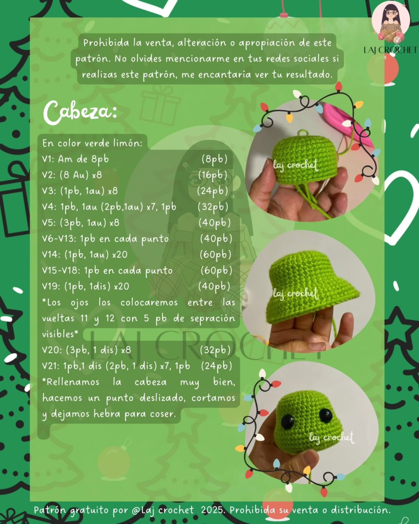 Patrón de amigurumi de Grinch Bebé gratis para Navidad