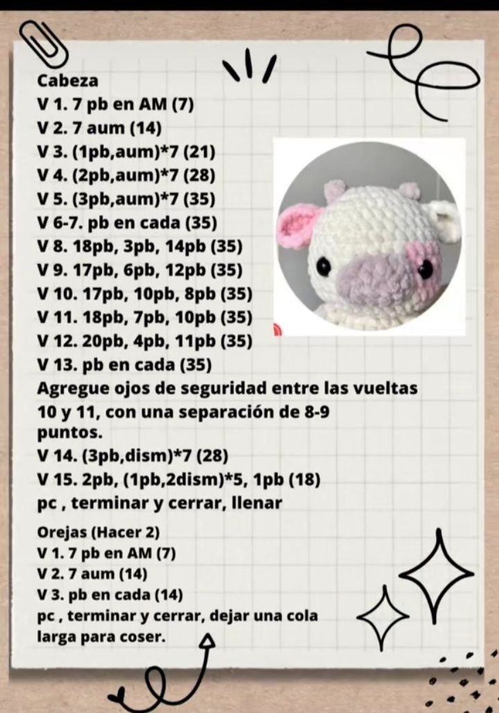 Patrón de Amigurumi de Vaquita: Crea tu propio peluche adorable