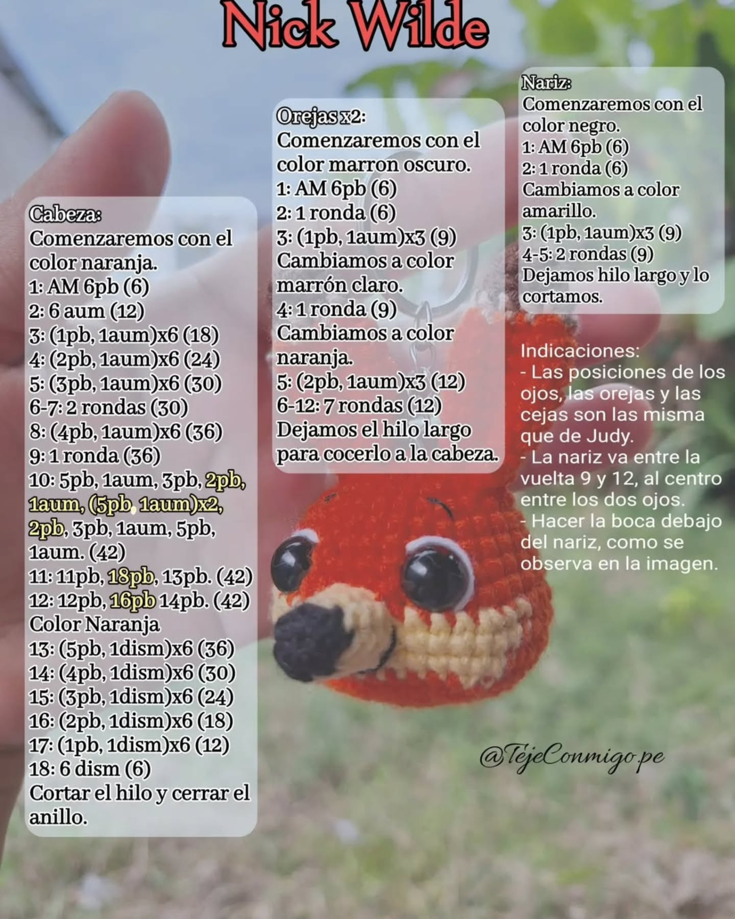 Patrón de amigurumi gratis: Judy y Nick llaveros