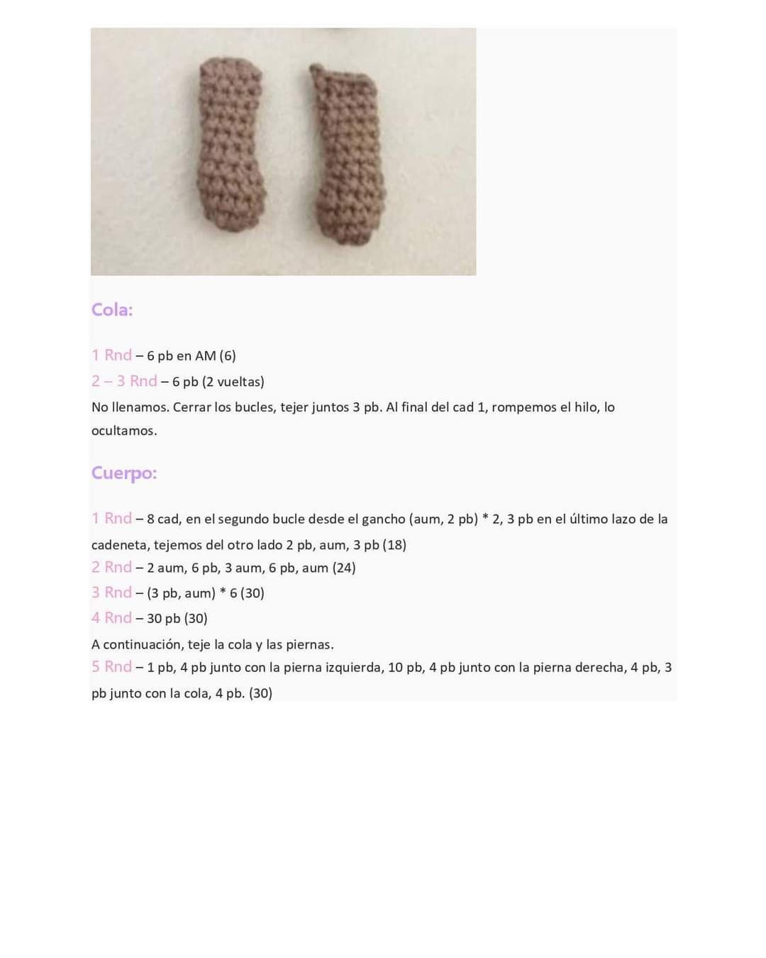 Patrón de amigurumi: lindo perrito tejido a mano