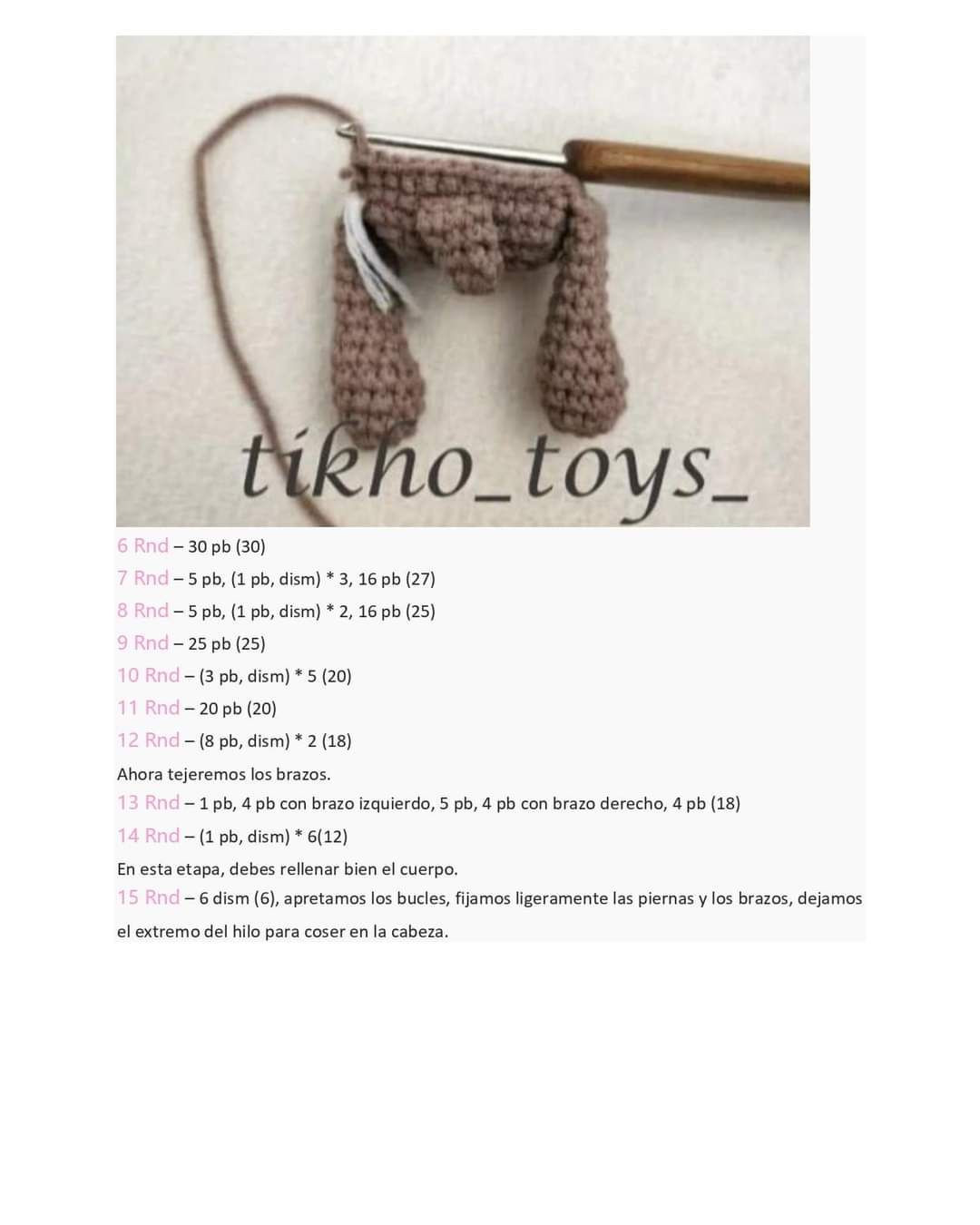 Patrón de amigurumi: lindo perrito tejido a mano