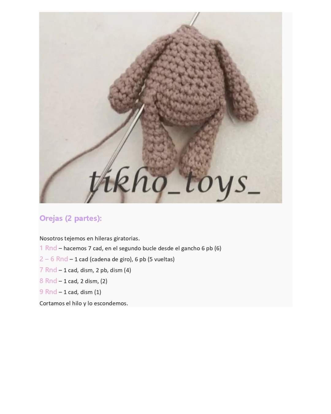 Patrón de amigurumi: lindo perrito tejido a mano