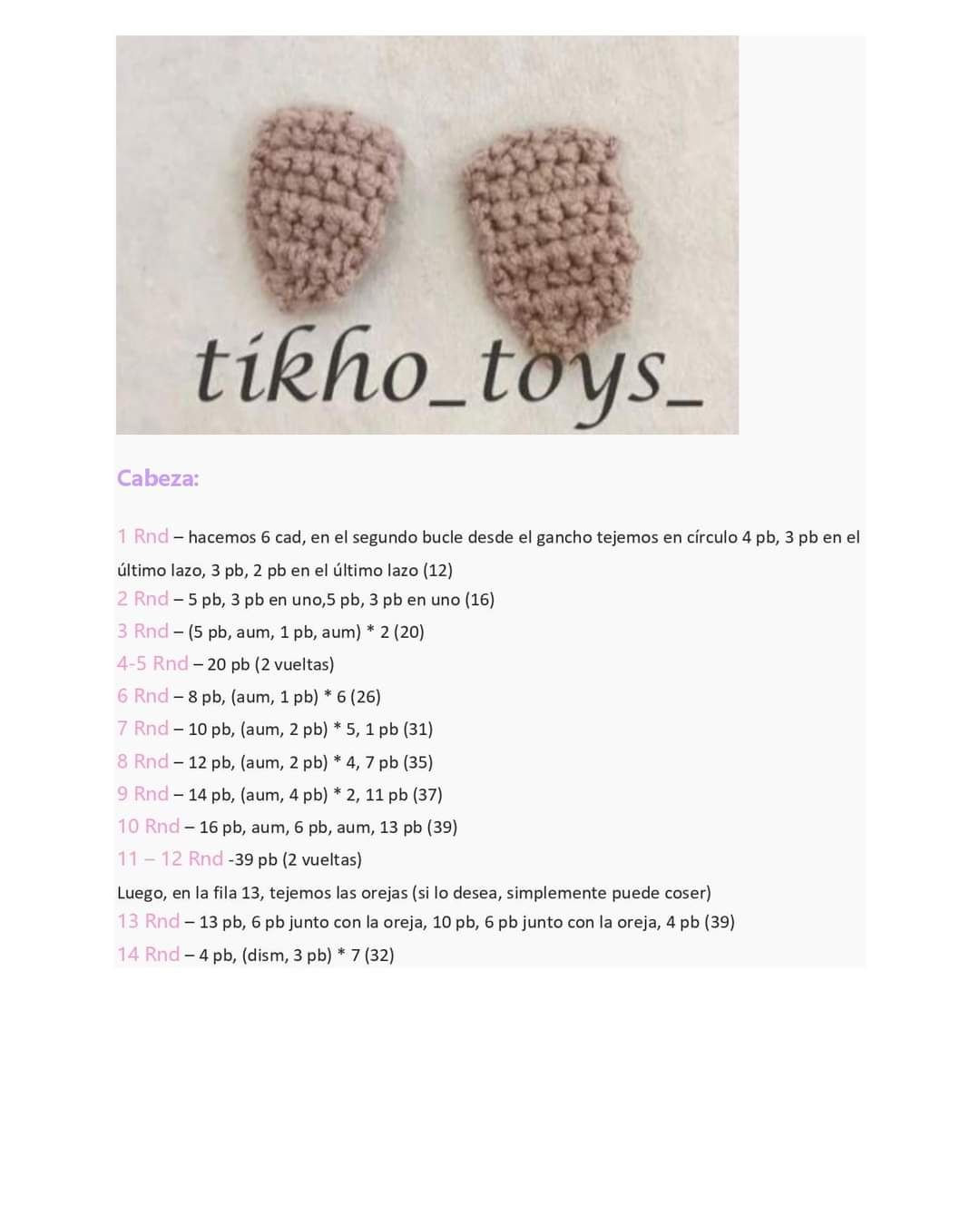 Patrón de amigurumi: lindo perrito tejido a mano