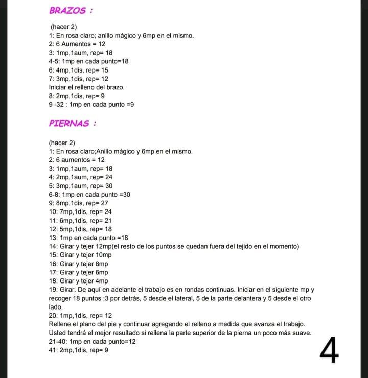 Patrón de amigurumi: Ratón bailarina con vestido rosa