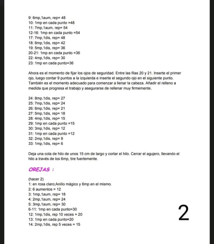 Patrón de amigurumi: Ratón bailarina con vestido rosa