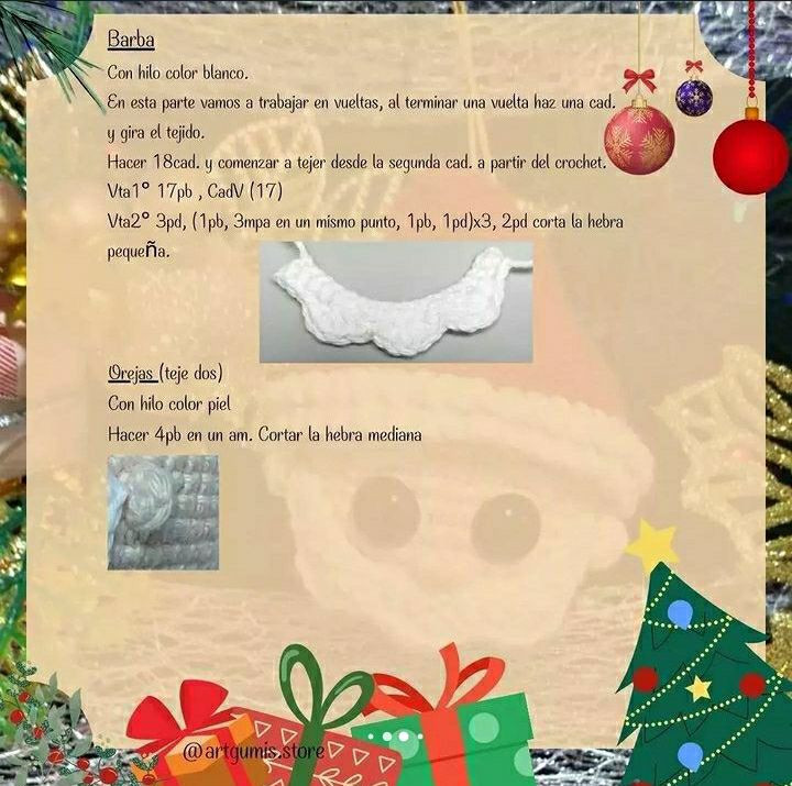 Patrón de bola navideña Santa Claus fácil y gratis