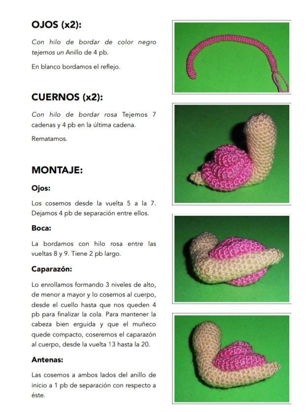 Patrón de caracol amigurumi: guía completa para principiantes