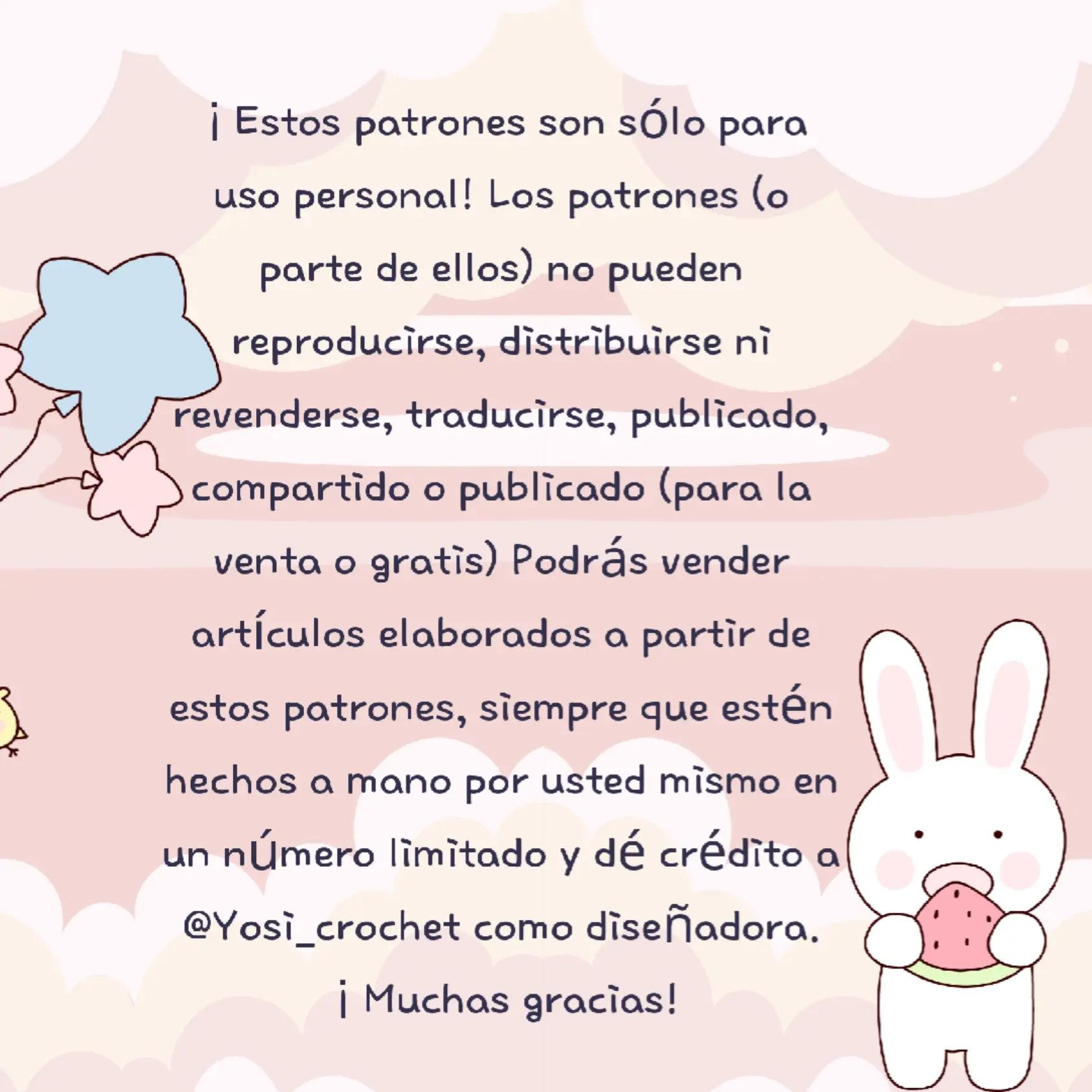 Patrón de conejo amigurumi con pantalones rosados y bufanda verde