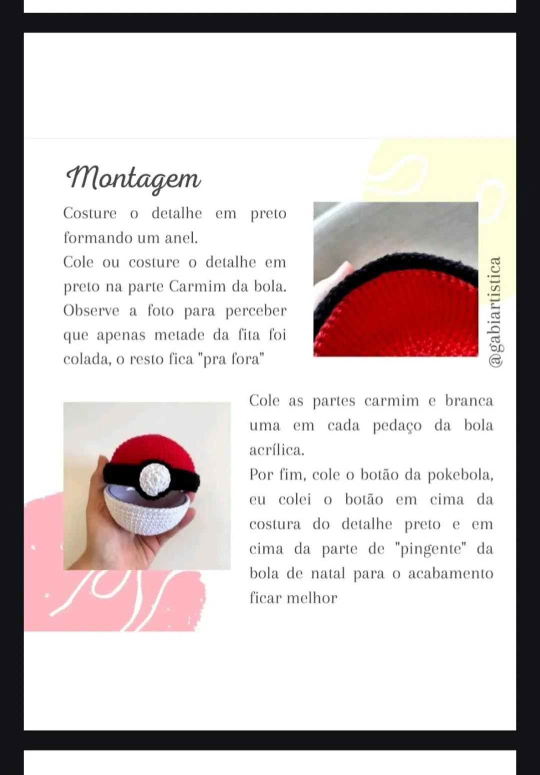 Patrón de crochet de Pokebola con personaje famoso