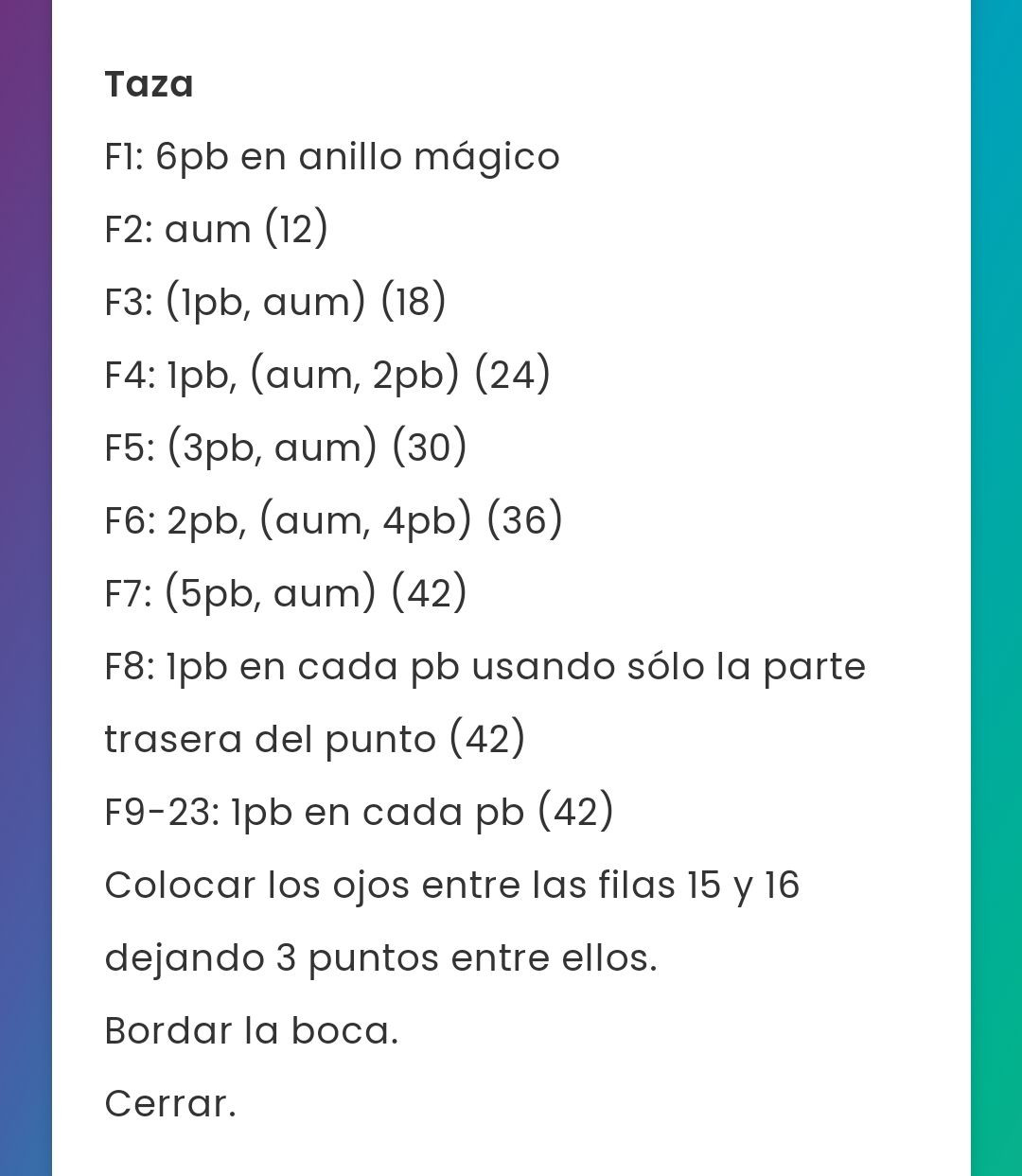 Patrón de Crochet para Taza de Chocolate con Osito