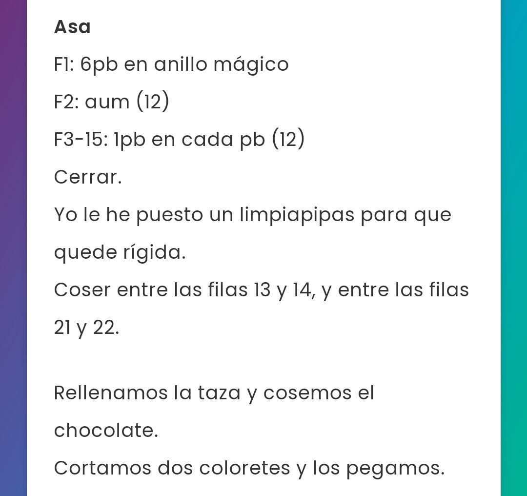 Patrón de Crochet para Taza de Chocolate con Osito