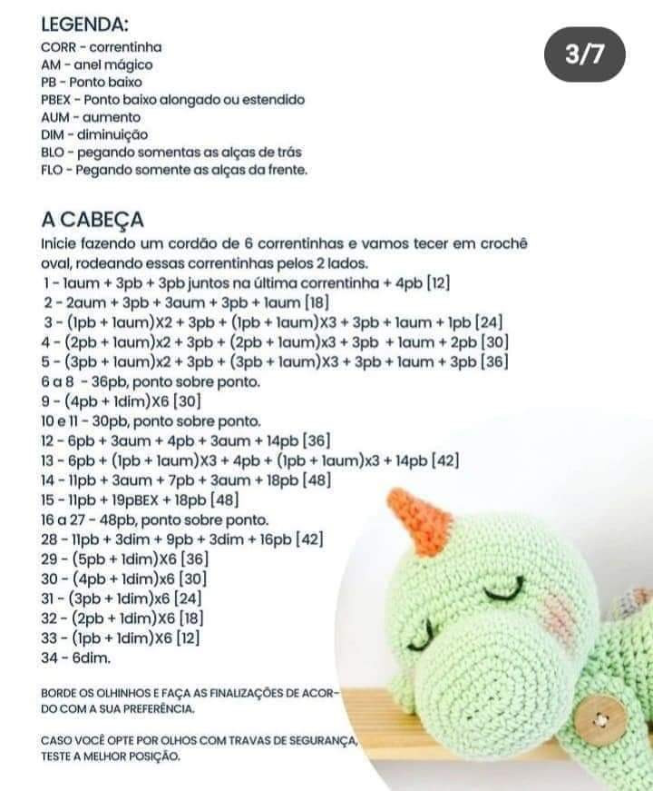 Patrón de dinosaurio amigable para tejer a crochet