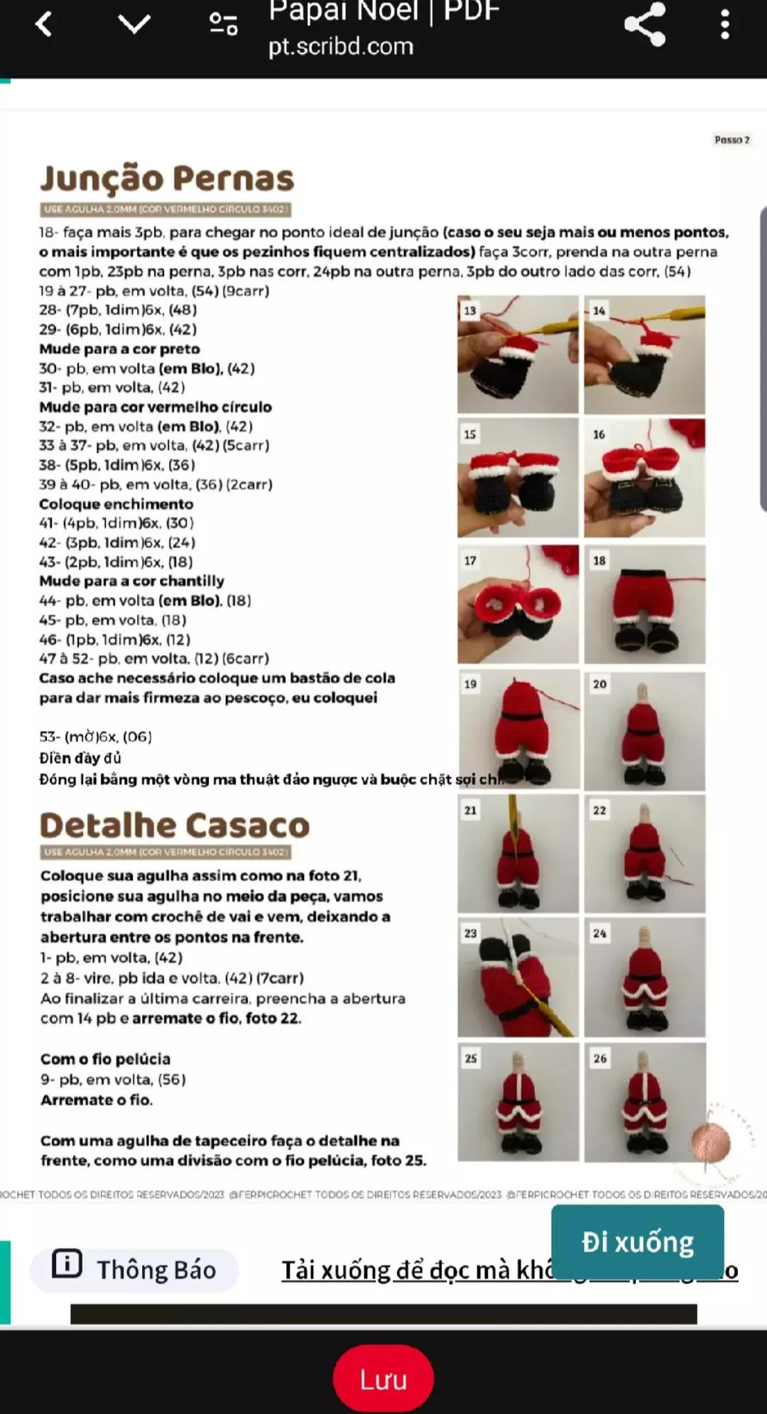 Patrón de ganchillo para Papá Noel adorable y festivo