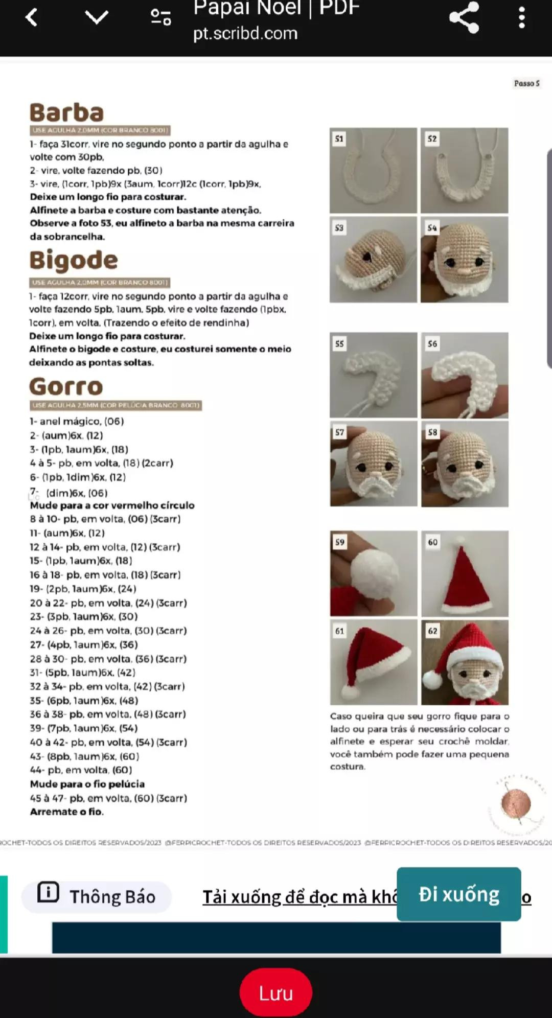 Patrón de ganchillo para Papá Noel adorable y festivo