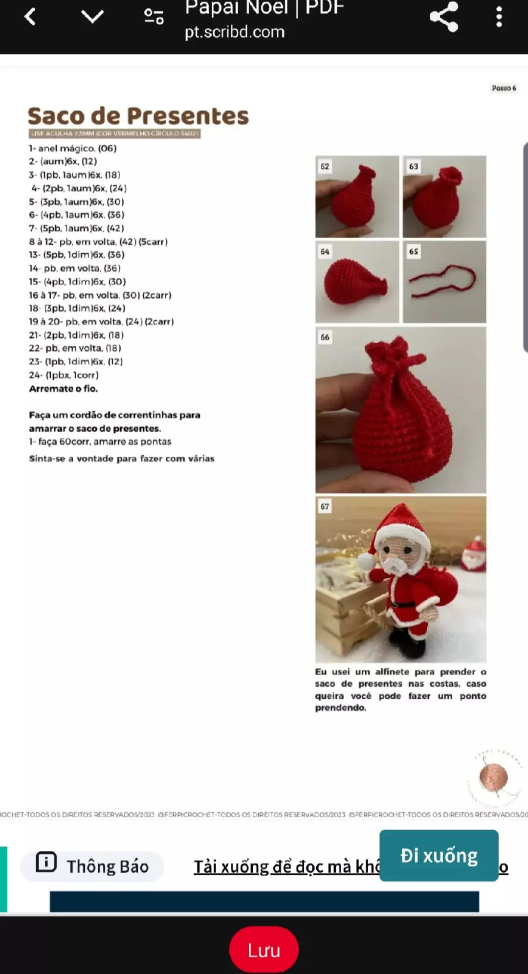 Patrón de ganchillo para Papá Noel adorable y festivo