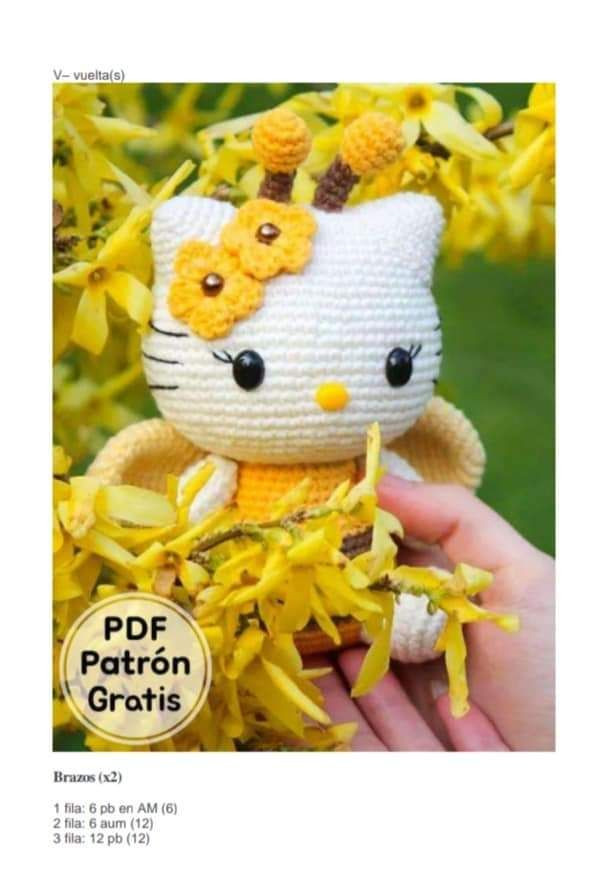 Patrón de muñeco de ganchillo en forma de mariposa