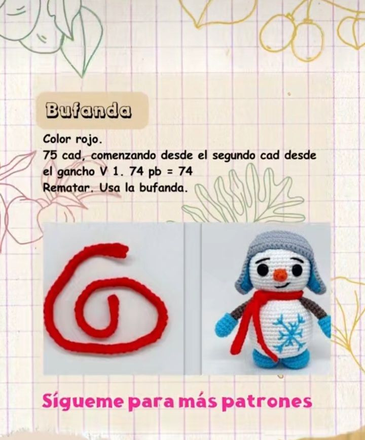 Patrón de Muñeco de Nieve a Crochet Fácil y Gratis
