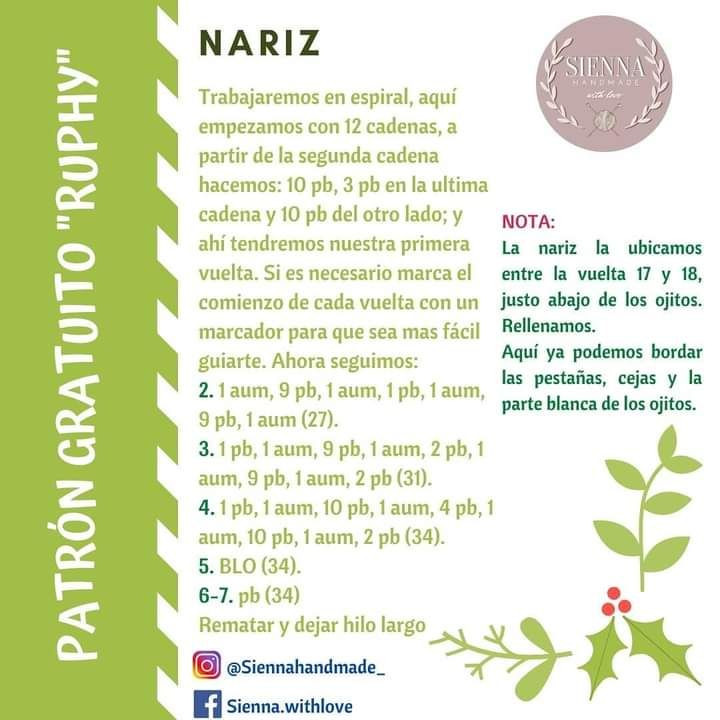 Patrón de muñeco de reno navideño en crochet gratis