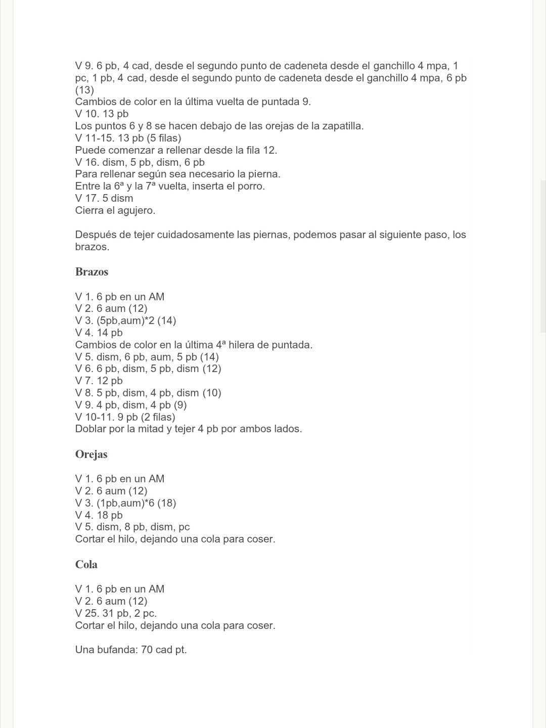 Patrón de Oso de Peluche en Pijama Gratis para Amigurumi Fácil