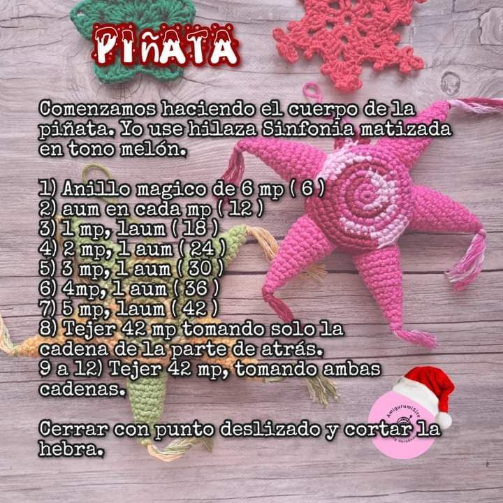 Patrón de piñata de crochet colorido y gratuito para principiantes