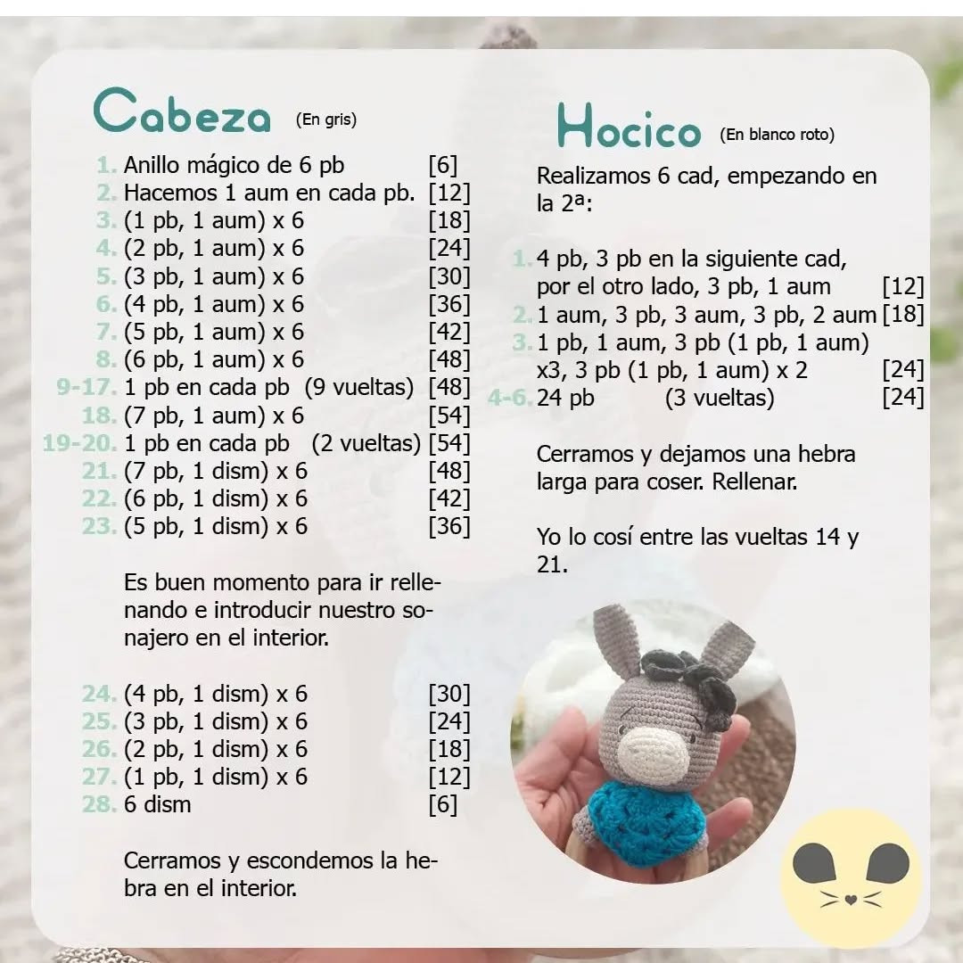 Patrón de sonajero burro para crochet gratis