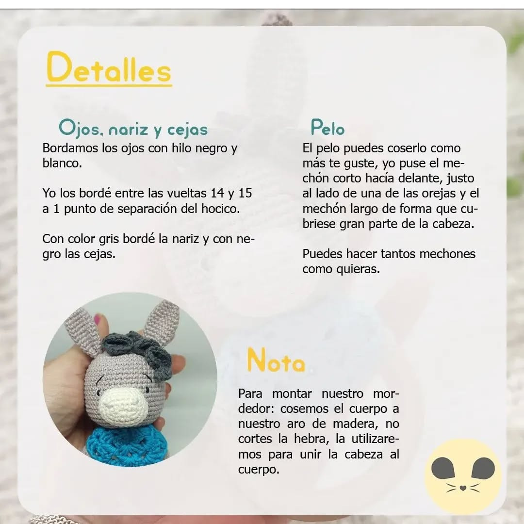 Patrón de sonajero burro para crochet gratis