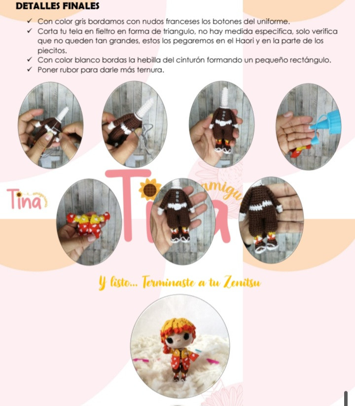 Patrón de Zenitsu Agatsuma en crochet - Demon Slayer