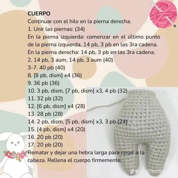 Patrón gratis de conejo con peto para crochet amigurumi