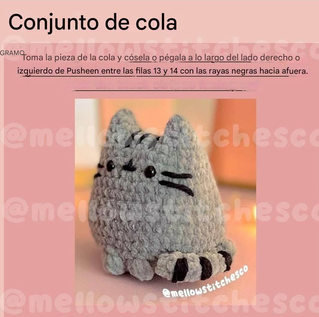 Patrón gratis de crochet de la gata Pusheen para principiantes
