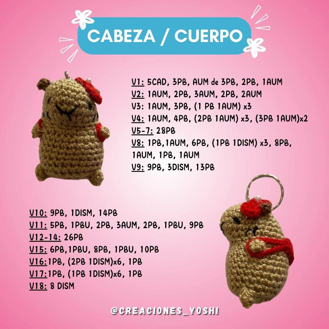 Patron gratuito de Capibara a crochet 💗✨