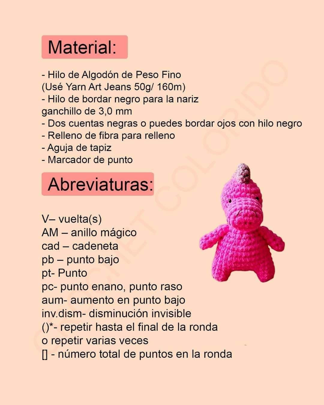 Patrón gratuito de unicornio de ganchillo para principiantes