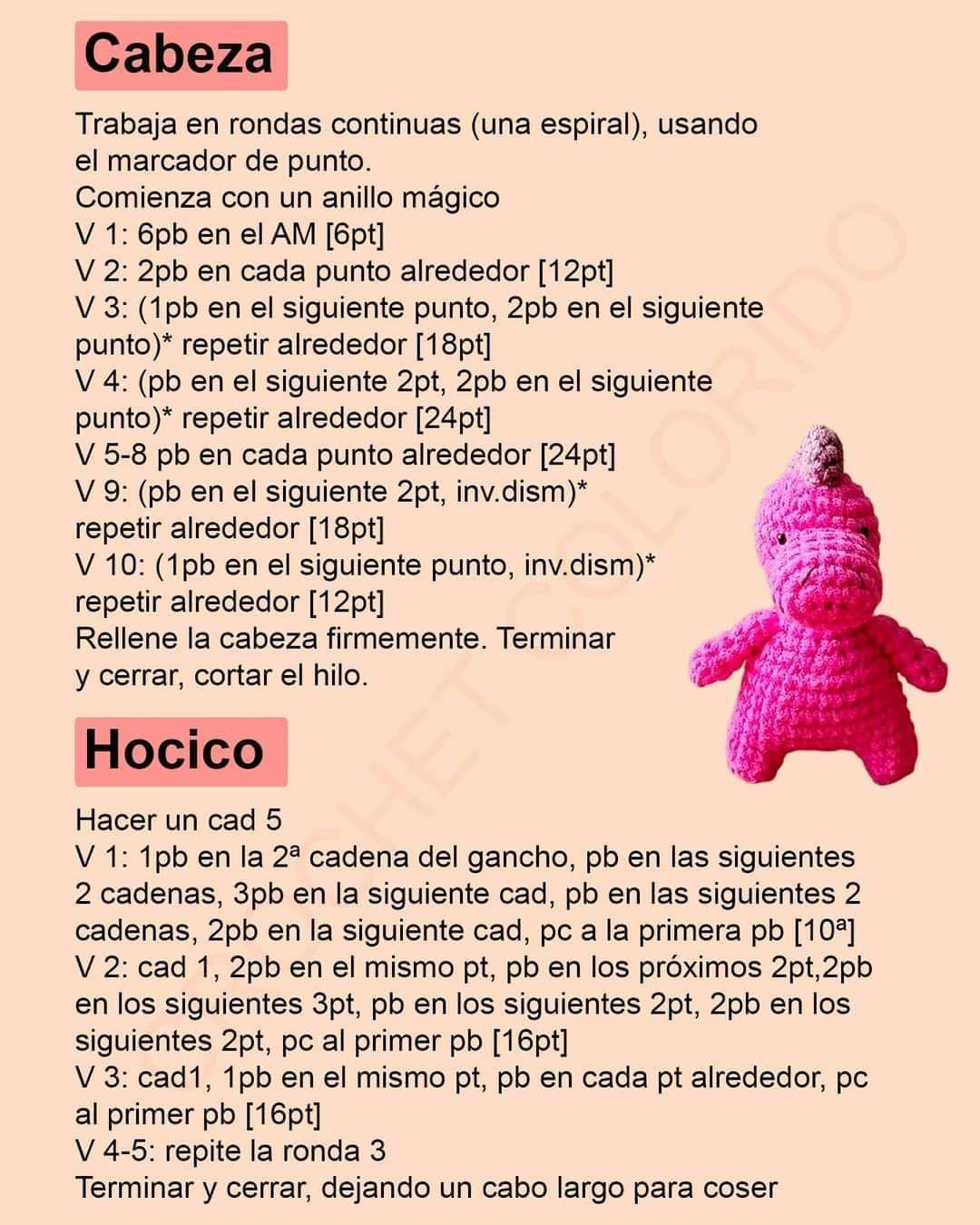 Patrón gratuito de unicornio de ganchillo para principiantes
