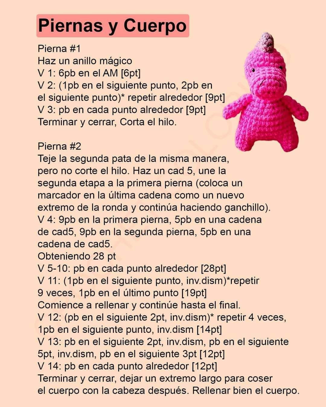 Patrón gratuito de unicornio de ganchillo para principiantes