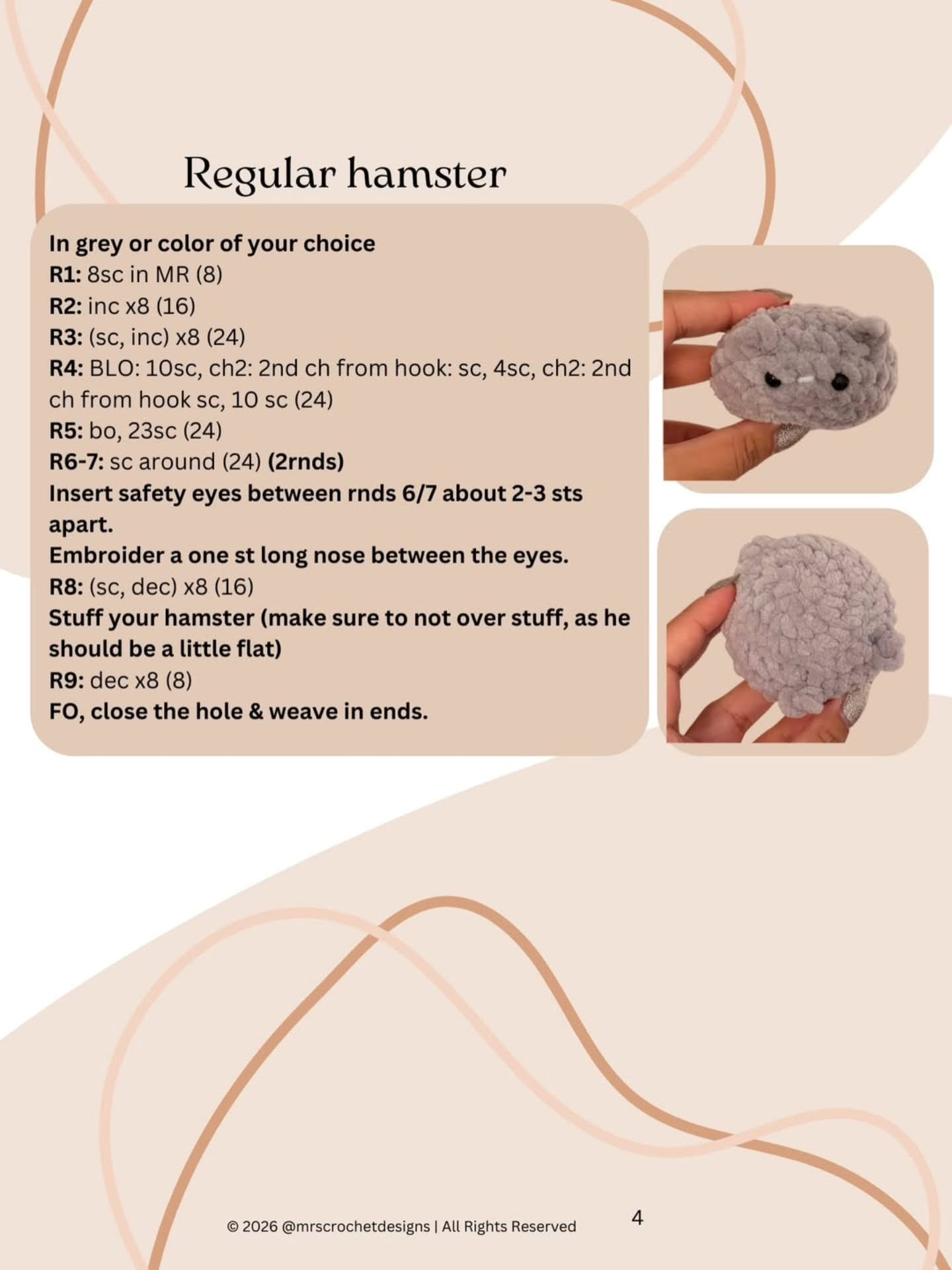 Quick and Easy Crochet Pattern for Mini Hamsters