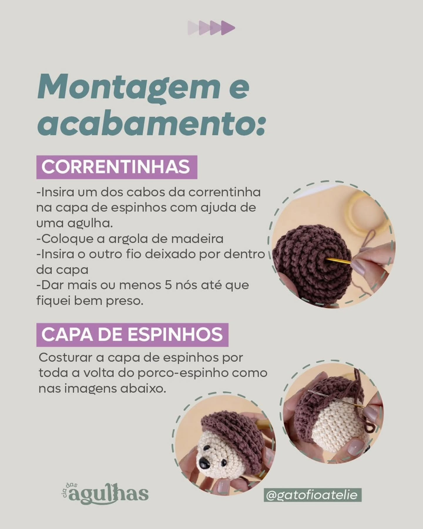Receita de Amigurumi Mini Ouriço Fofo para Iniciantes